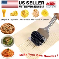 Noodle Roller Cutter Pasta Spaghetti Maker Stainless Steel Dough Cutter