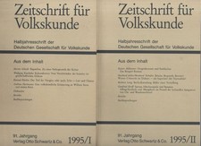 Zeitschrift für Volkskunde. Halbjahresschrif...