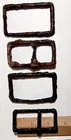 4 Civil War Relic Confederate Iron cartridge box buckles cleaned w/ electrolysis