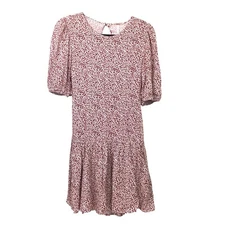 Free People Women's Cottagecore Puff Sleeve Drop Waist Ruffle Prairie Dress S