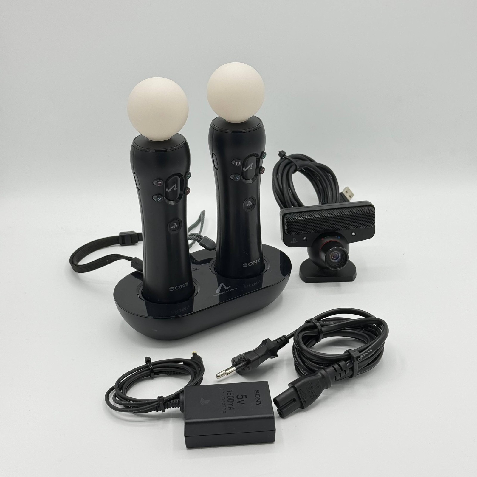 SONY PLAYSTATION MOTION CONTROLLER COPPIA PS MOVE PS3 PS4 PS5 con CAMERA e BASE