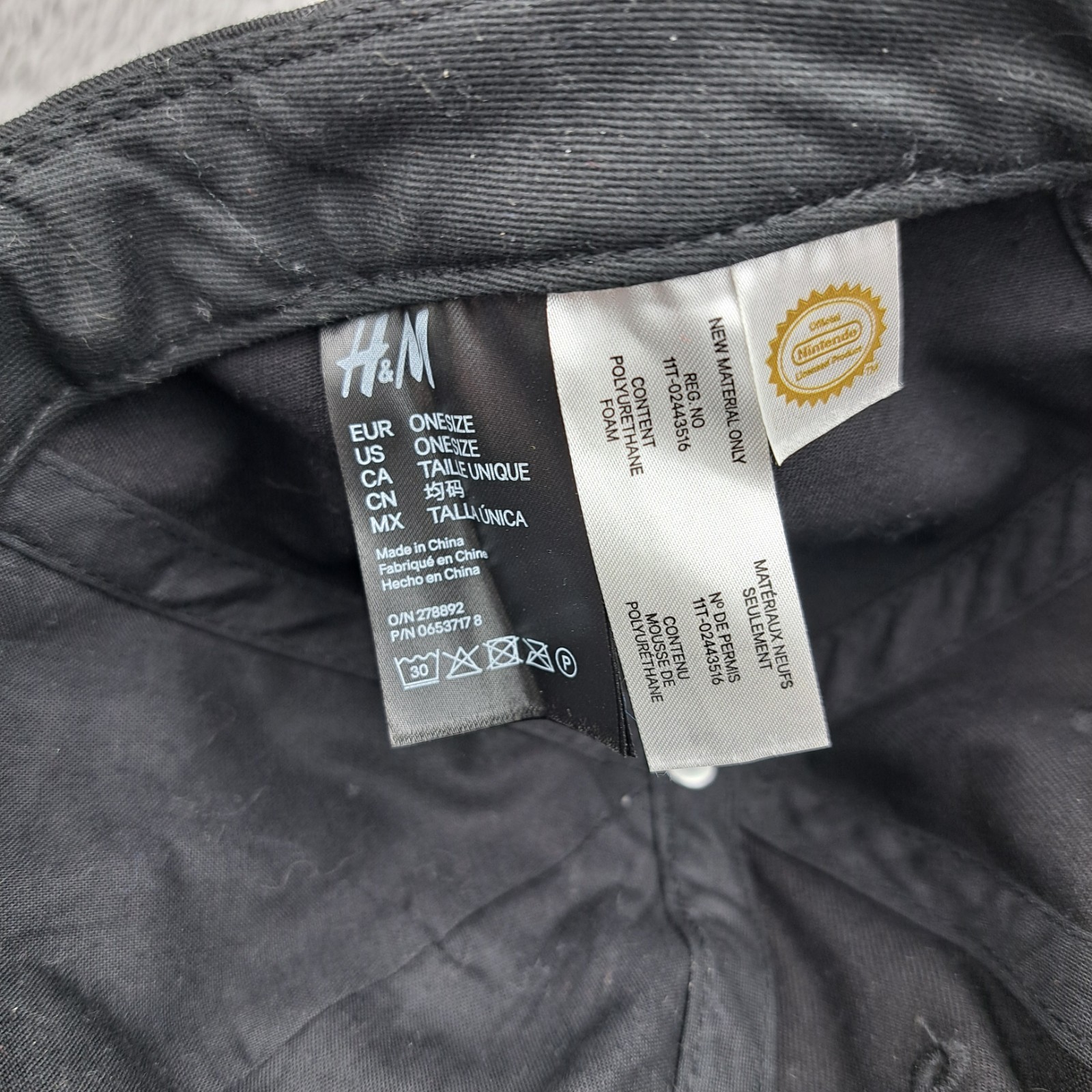 Nintendo 64 Hat Cap Strap Back Black Logo Mens One Size Embroidered Retro Gamer