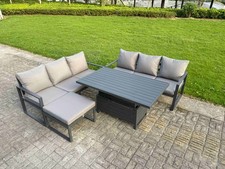 Image of Fimous Aluminium Outdoor Garden Furniture Sets with Rising Dining Table Sofa Set