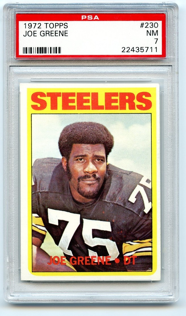 1972 Topps Football Joe Greene #230 Pittsburgh Steelers PSA 7 NM