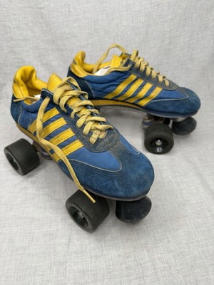 Vintage Rollermania 80s Roller Skates Roller Mania Stripes Blue Yellow Derby