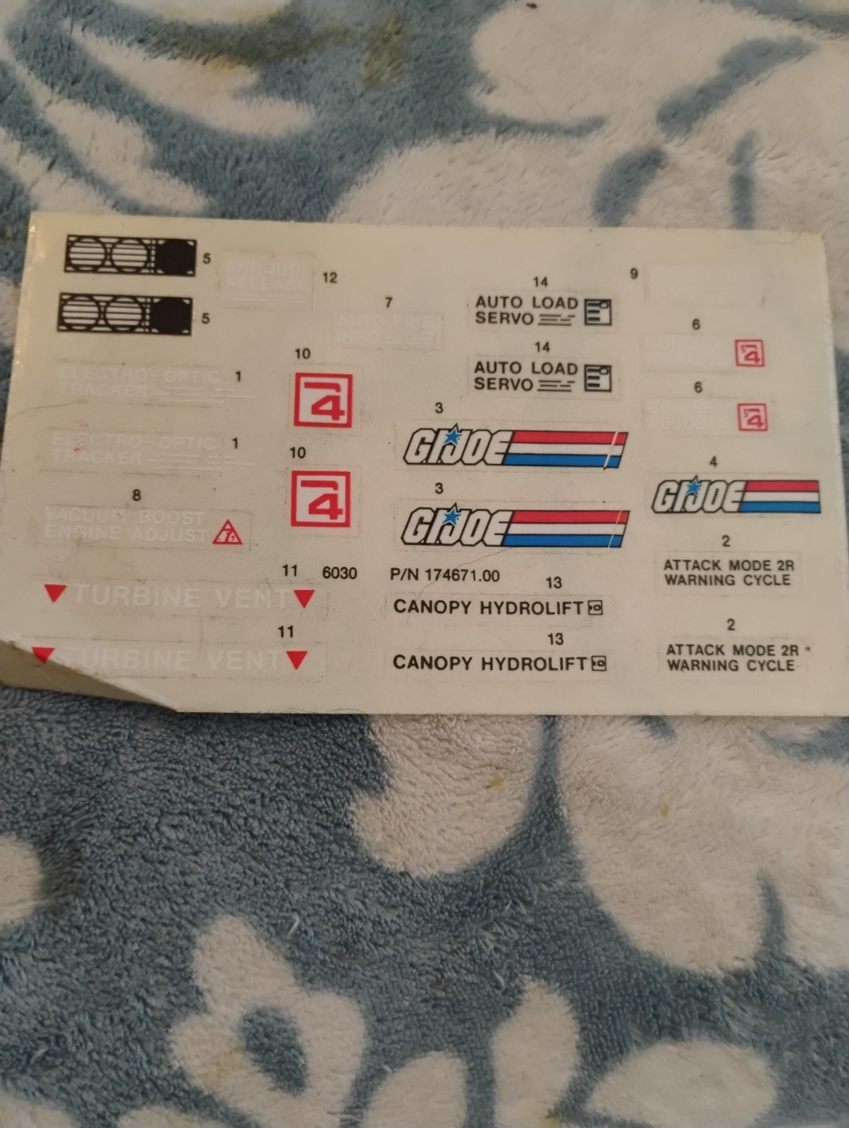 Gi joe Havoc Original decals sticker sheets 1986 | eBay