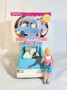 Vintage Fisher Price Loving Family Blue Minivan With Mom IN BOX 1993 Dollhouse