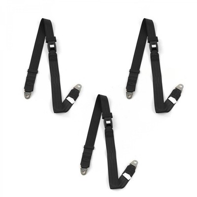 Desoto 1929 - 1945 Standard 2pt Black Lap Bench Seat Belt Kit - 3 Belts SafTboy 