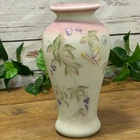 Fenton Lotus Mist Burmese Berry Butterfly Hand Painted Vase 95 Anniv Certificate
