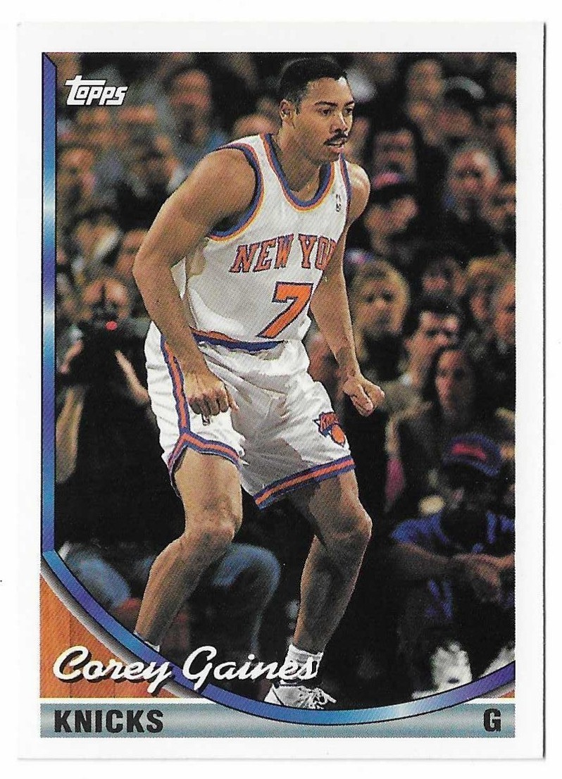 1993-94 Topps Basketball Corey Gaines Card #378 New York Knicks