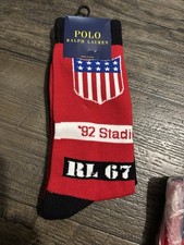 Polo Ralph Lauren Stadium 1992 Socks Shield RL67 Men's Size 10-13 NWT P-Wing