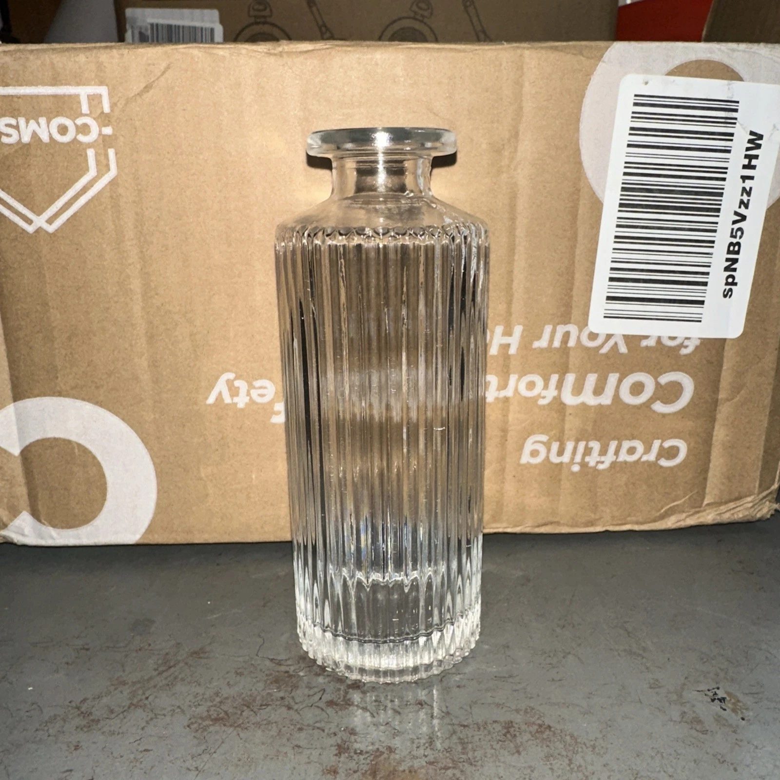 11 Classic Small Textured Thin Glass Vases