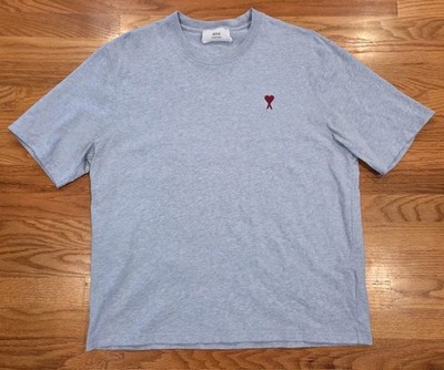 AMI Paris Heart Logo Shirt Size L Blue Used Alexandre Mattiussi