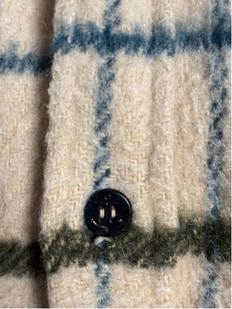 Vintage h.i.s Sportswear Plaid Wool Blend Shacket Cream Green Blue 24x29.5