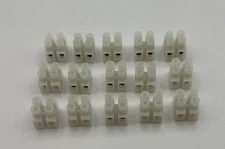 15 Pack 8MM  2 Position Dual Row Terminal Strip Screw Terminal Barrier Block