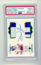 2019 Panini Flawless Daniel Jones Dual Rookie Patch Auto Emerald /5 RPA  PSA  9
