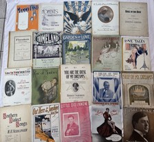 Vintage Sheet Music Lot 1910s  1940s Illustrated Covers Ballads Waltzes