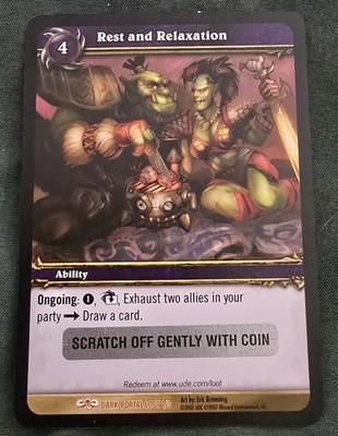 World of Warcraft Rest and Relaxation Loot Card *Unscratched*