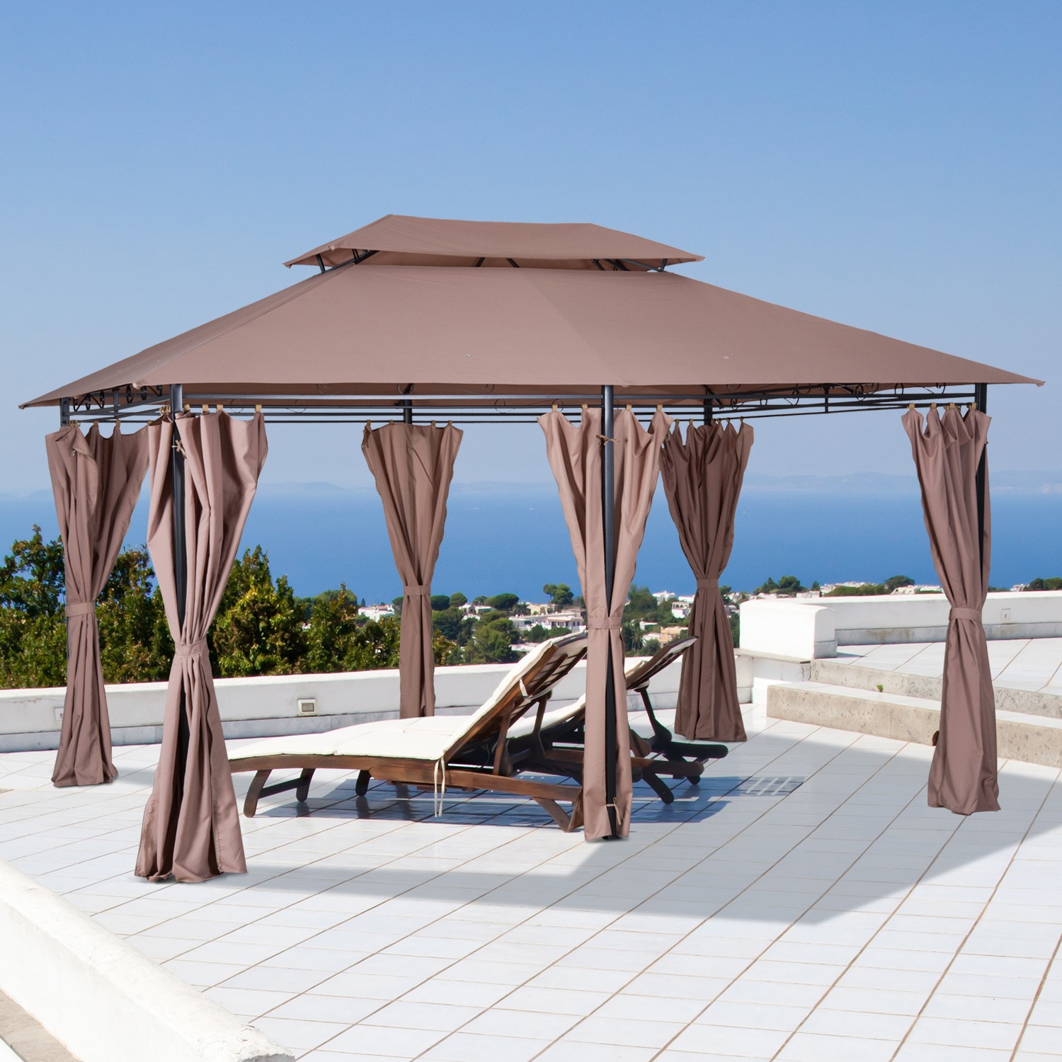 Steel Gazebo Bbq Party Tent Shelter Shade
