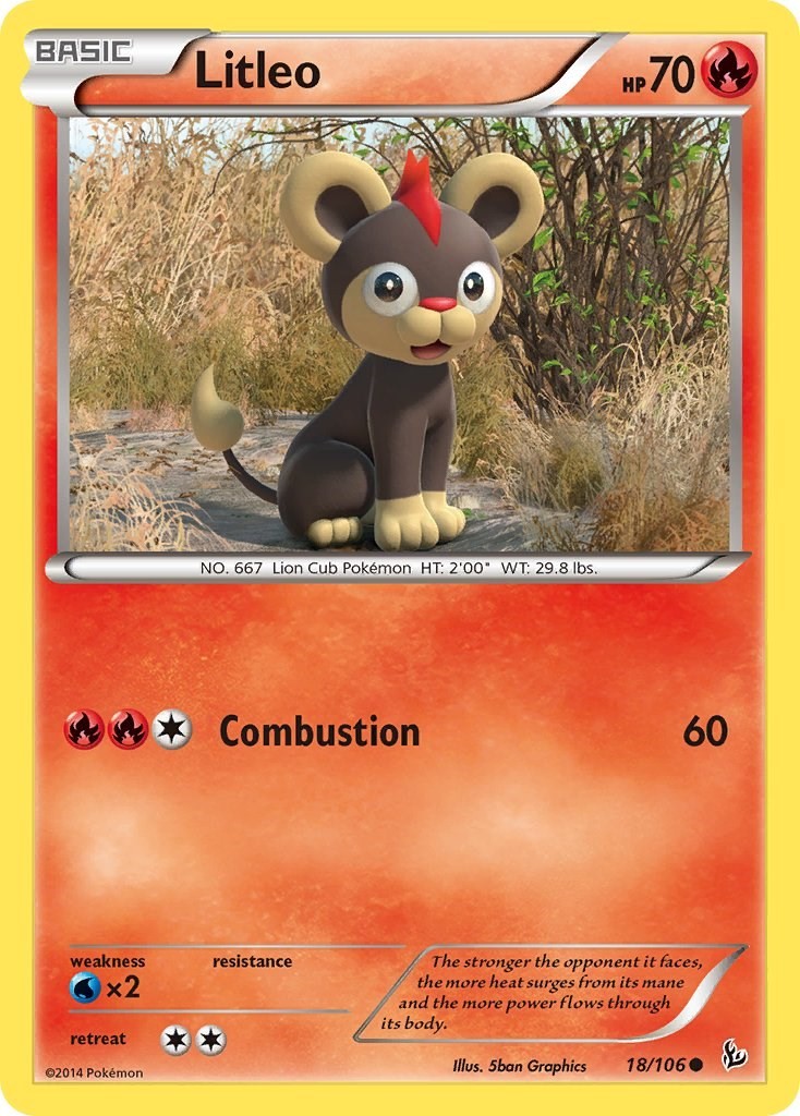 Pokemon Litleo (18) [XY - Flashfire - 18/106] Heavily Played Common