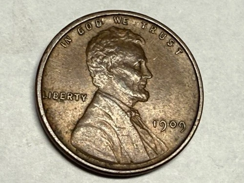 1909-VDB Lincoln wheat cent. Choice AU. #x1