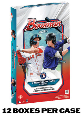 2026 BOWMAN BASEBALL 12-BOX HOBBY CASE (12 AUTOs) MLB w/Chrome Brand New QTY