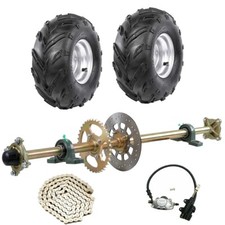 44" Rear Axle 4 Stud Hub Kit Brake 7" Wheels Go kart Trike Quad ATV Golf Cart