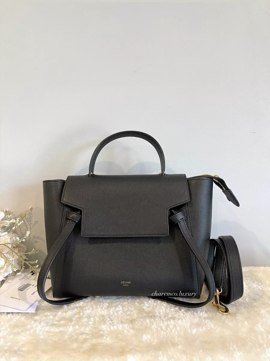 CELINE Micro Belt Bag in Black Grained Leather