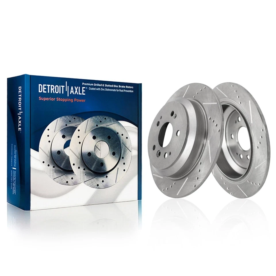 10pc Front Rear Drilled Brake Rotors and Brake Pads for 2019-2023 Honda Passport - Image 4 of 4