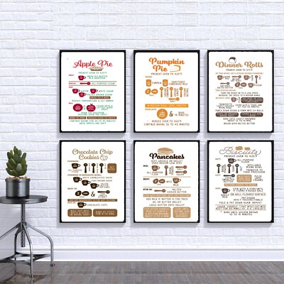 Küche Rezept Drucke Dessert Zutaten Kochen Infografik Wandbild A2 A3 A4