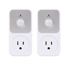 2pk Motion Detection Sensor Power Socket Switch 110V 1800W Security Garage Light