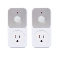 2pk Motion Detection Sensor Power Socket Switch 110V 1800W Security Garage Light