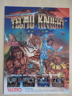 Tecmo Knight Arcade Machine Flyer Original Magazine Pull Out Ad