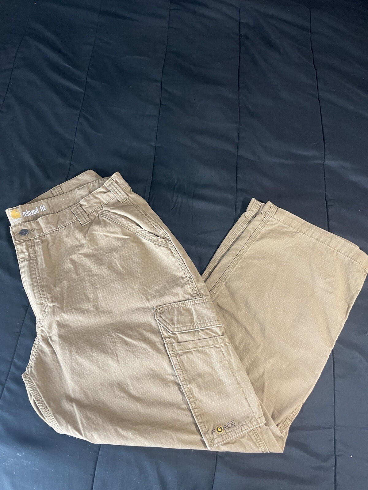 carhartt force cargo pants Mens 40 X 30 Relaxed Fit Khaki 101148-232 thumbnail 5