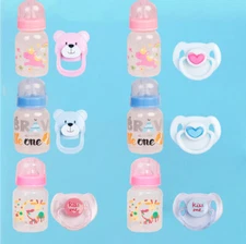 Reborn Baby Feeding Bottle&Magnetic Pacifier for Baby Dolls Accessories Supply
