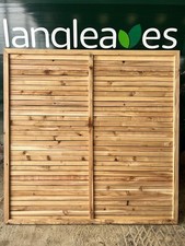 Double Sided Slatted Homegrown Cedar Fence Panel Horizontal | Various Sizes