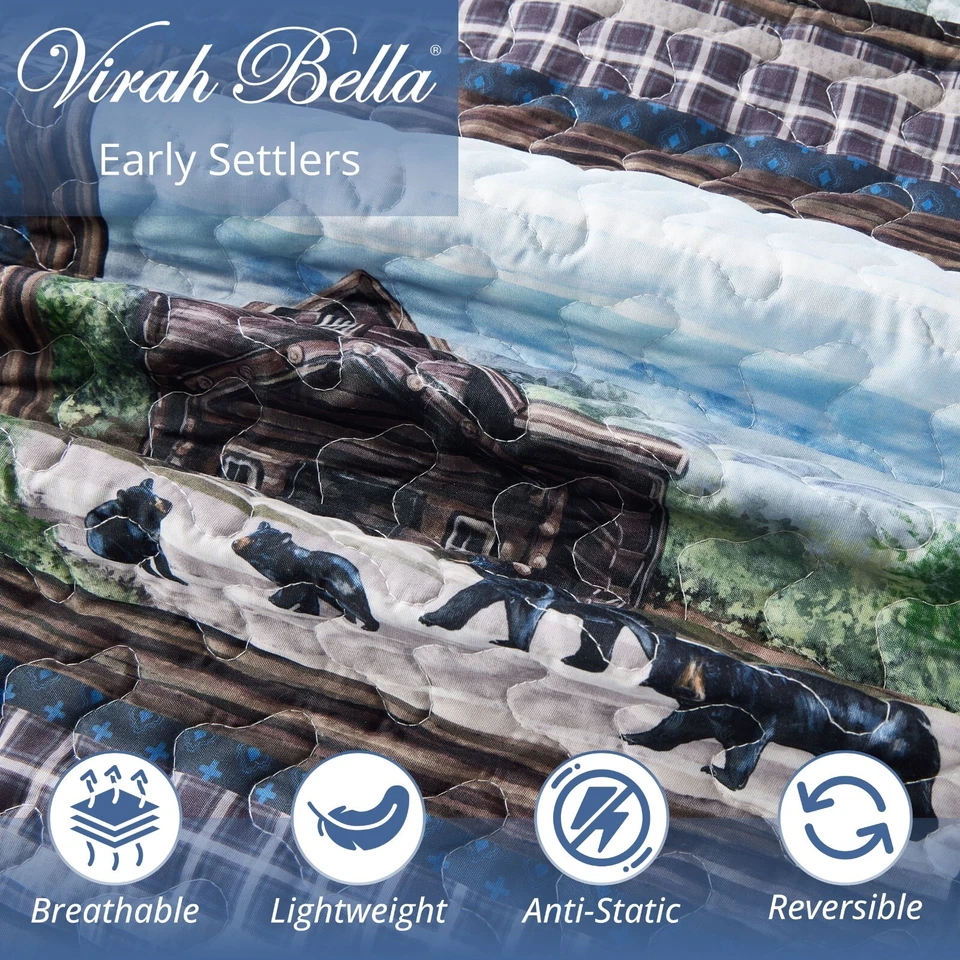 Virah Bella - Early Settlers - Lightweight Reversible Quilt Set - Image 2 of 4