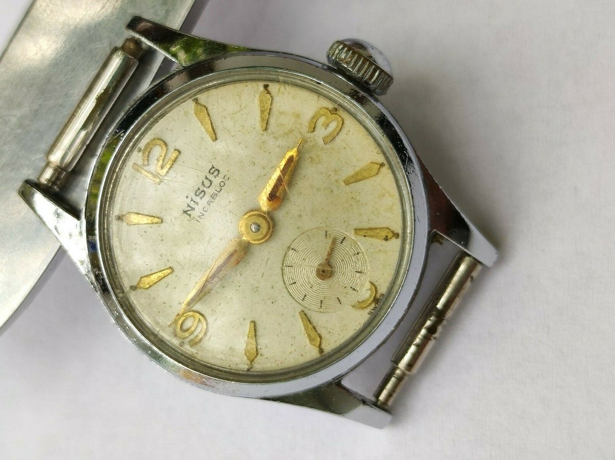 Montre Mécanique Femme NISUS - Fonctionne - Bracelet Cuir - Très Bon état D'occasion