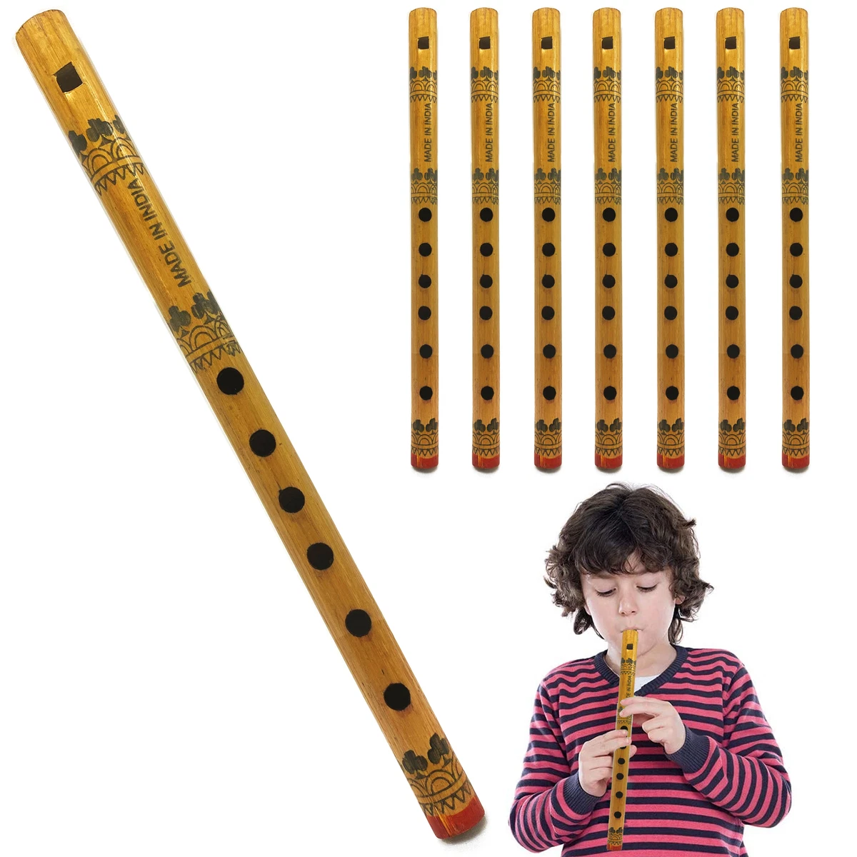 8 X Bamboo Flute Musical Instrument Wooden C Handmade Fipple 6