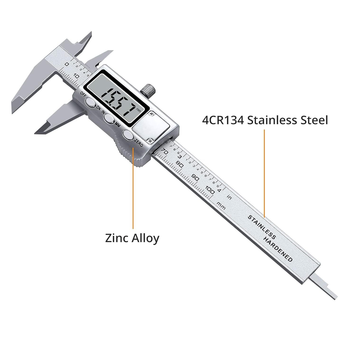 Neoteck 4 inch/100mm Digital Caliper, Stainless Steel Electronic