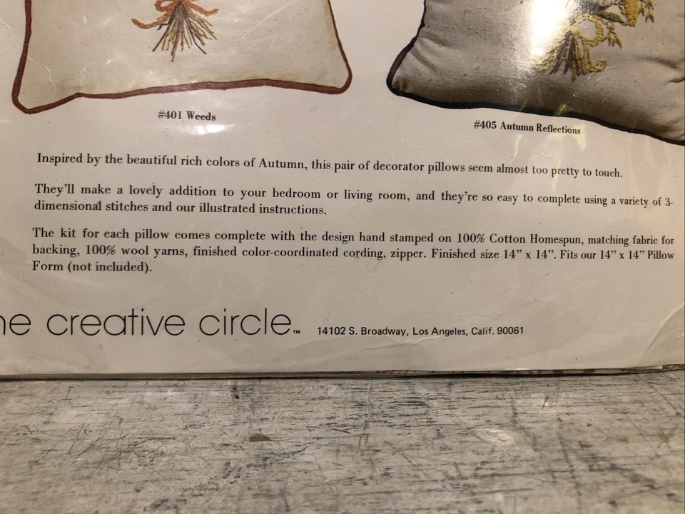 New Vintage Autumn Reflections Cross Stitch Pillow Kit The Creative Circle 405 - Image 3 of 4