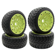 Grüne Nylon-Felgen Vorder Hinterrad-Straßenreifen für 1/5 HPI Rovan Baja 5B SS