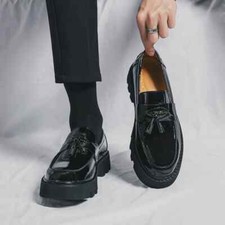 Dress Shoes Men Loafers Tassel Black Men Formal Wedding Shoes