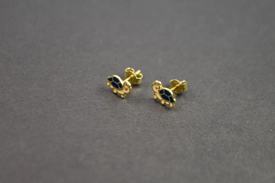 Paar Ohrstecker Gold 333 in Form von Schildkröten - Bild 1 von 4