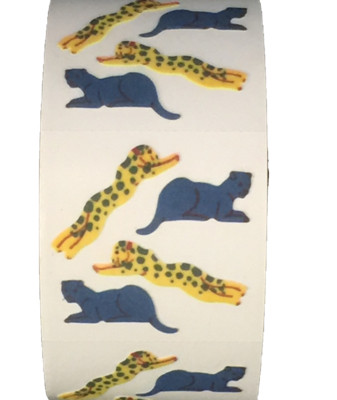 400 Panther Stickers in roll of 100 modules (2''x2''), ea. sticker 1-3/8'', RFZ1404