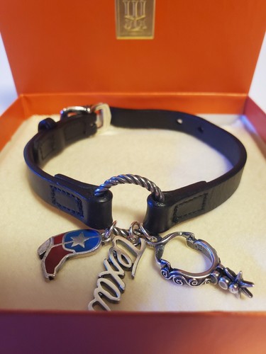 Retired James Avery Black Changeable Leather Charm Bracelet