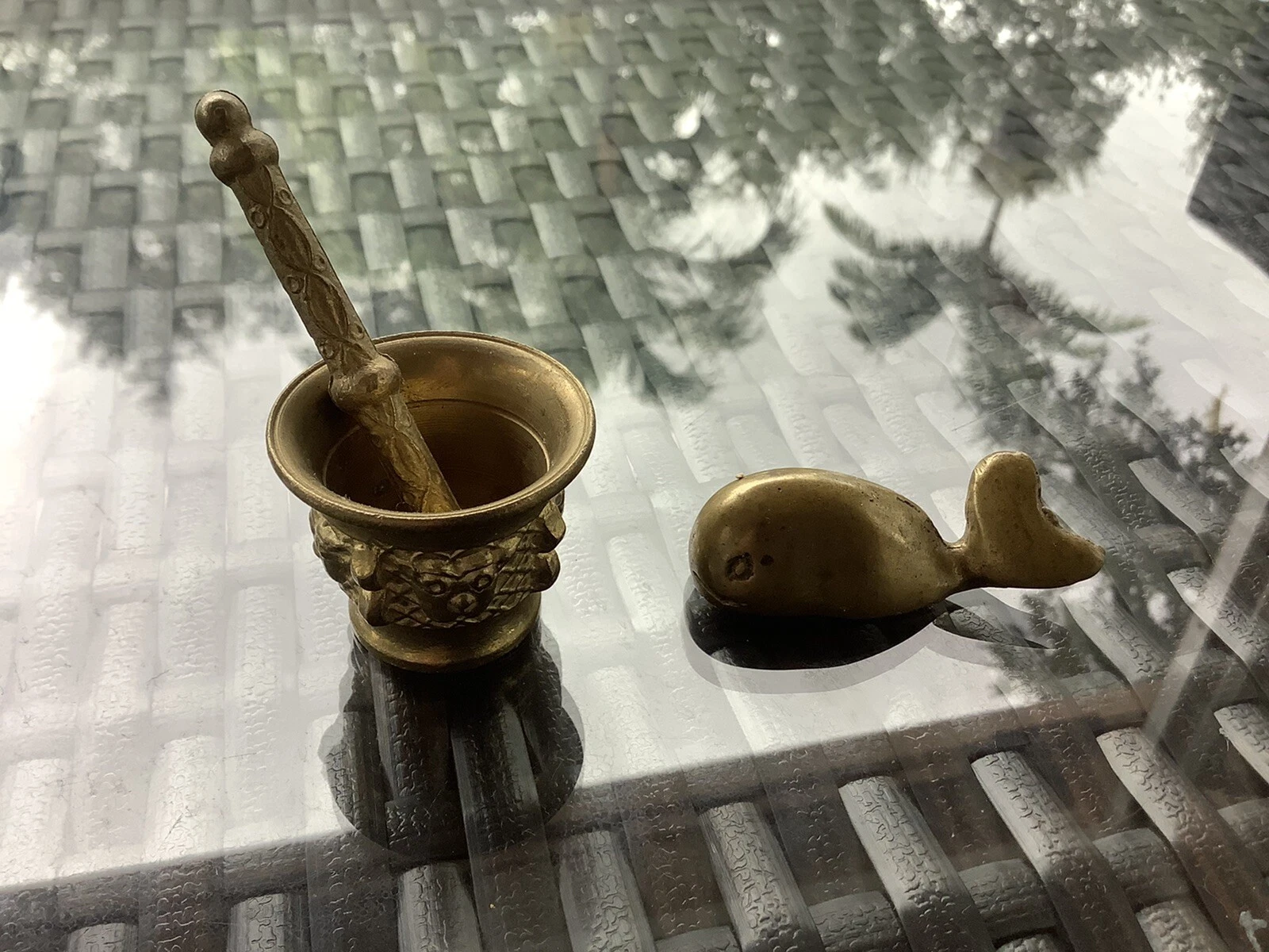 BRASS MORTAR AND PESTLE AND WHALE COMBO 3 PIECE MINI
Opens in a new window or tab