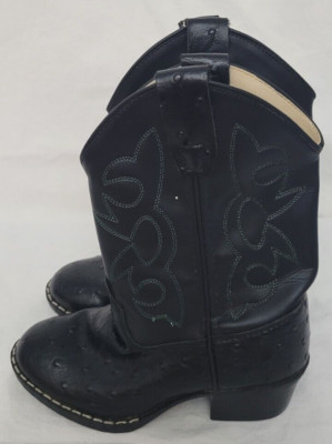 Old West Girls Children Western Cowboy Boots Size 11 Black NEW IMPERFECT READ