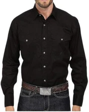Roper Men's Solid Button-up Shirt Black