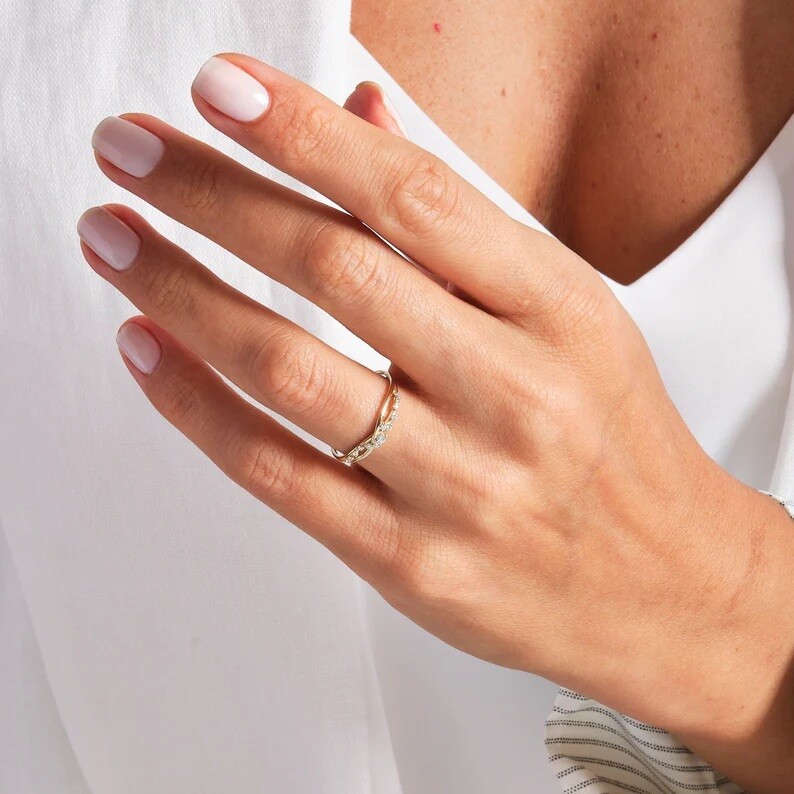 Infinity Cluster Round Cut Moissanite Engagement … - image 5